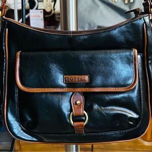 Rosetti Black and Brown Shoulder Bag with Classic Design